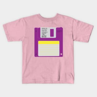 Floppy Disk (Warm Purple Colorway) Analog/ Computer Kids T-Shirt